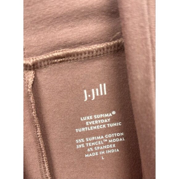 J Jill Luxe Supima Everyday Turtleneck Top Large Mauve Cotton Modal Stretch - Picture 4 of 4